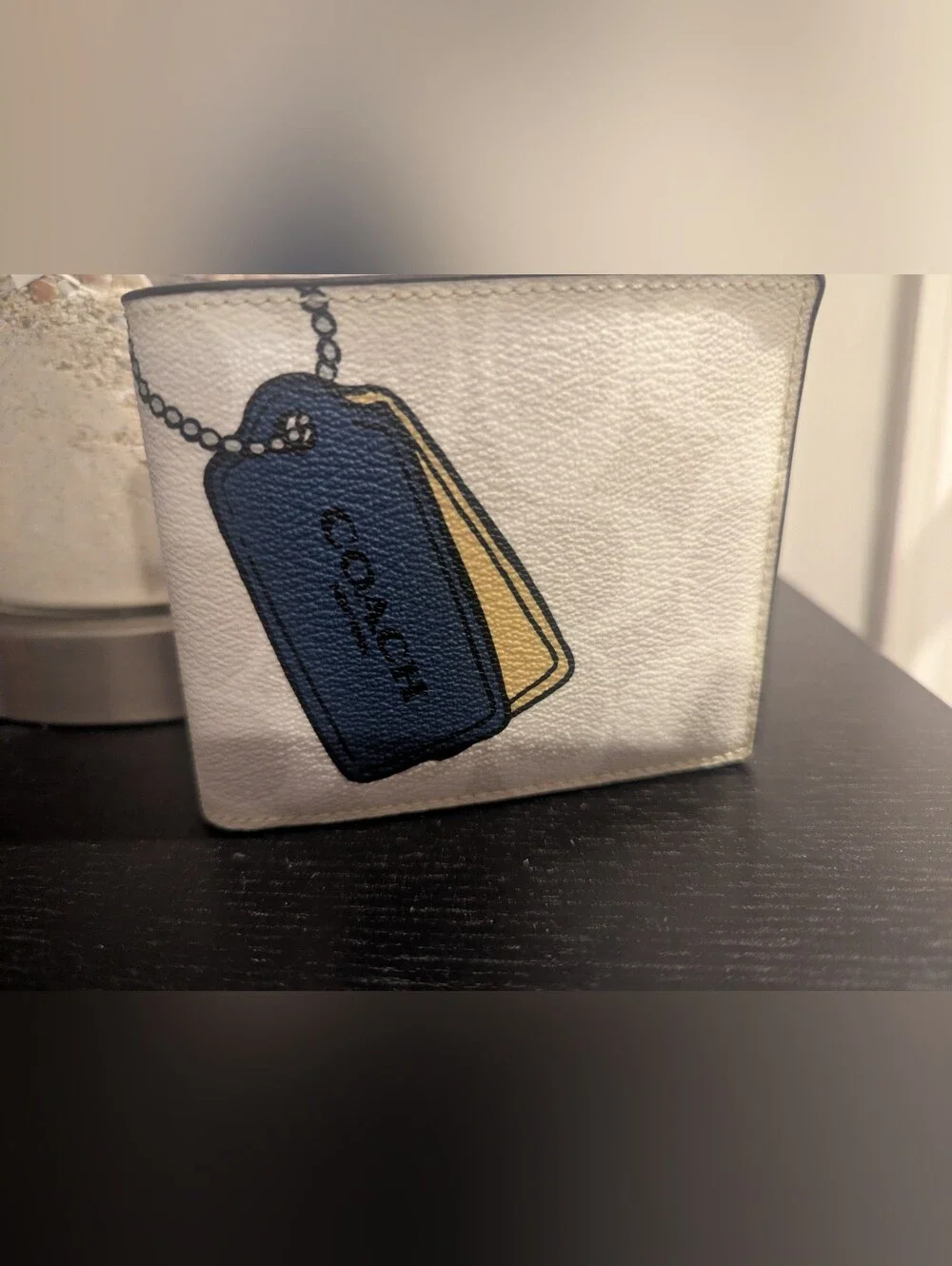 COACH 3-In-1 Wallet Signature Canvas Trompe L'oeil Print Chalk